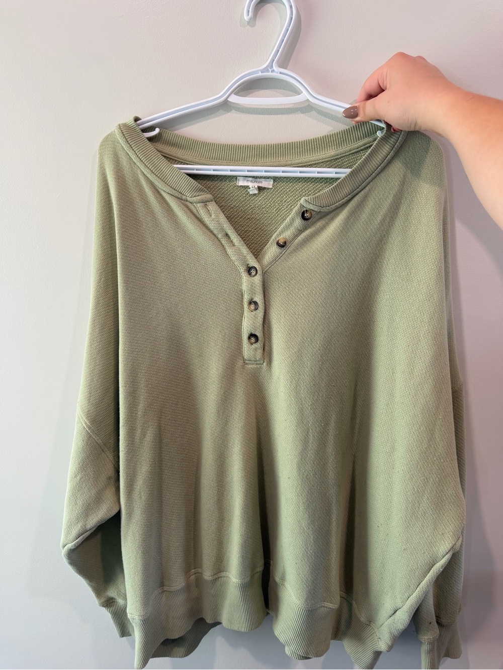 Relaxed Olive Green Pullover Top - Women